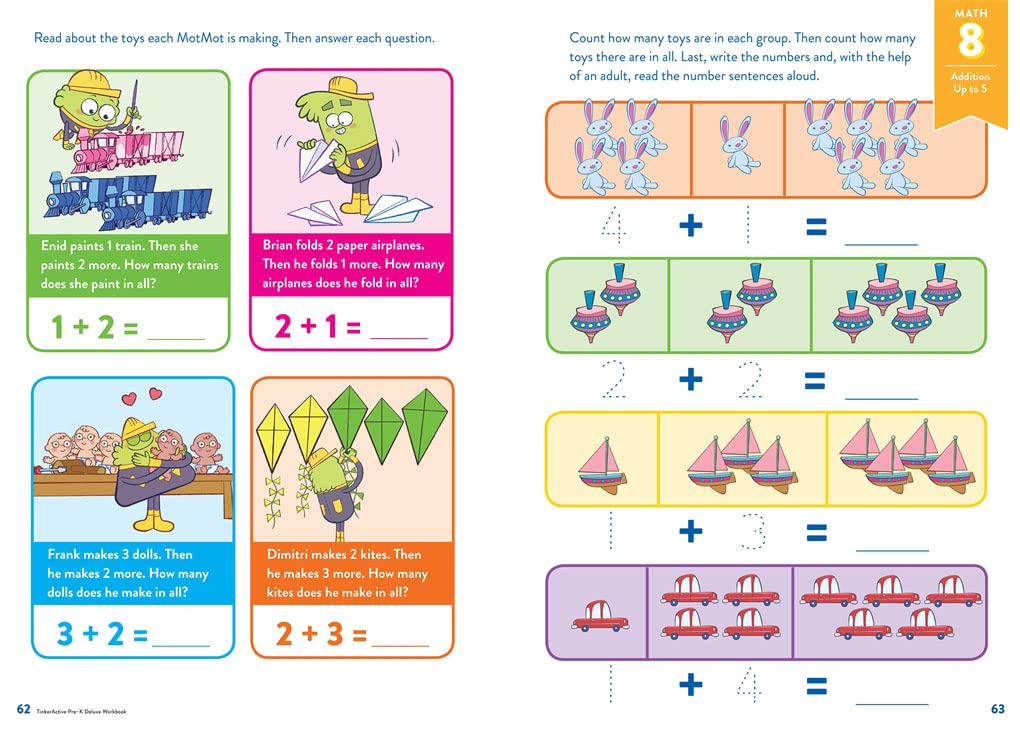 TinkerActive Pre-K 3-in-1 Workbook: Math, Science, English Language Arts (TinkerActive Workbooks)