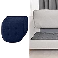 Gorilla Grip Tufted Memory Foam Chair Cushions and Premium Sofa Support Board, Cushion Set of 4 Navy, Comfortable Pads for Dining Room, Board Size 78In Gray, Stays in Place, 2 Item Bundle