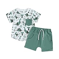 Kupretty Baby Boy Clothes Toddler Summer Outfit Short Sleeve T-Shirt Tee Tops Joggers Casual Shorts 2Pcs Clothing Set