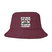 The Man The Myth The Hunting Legend Bucket Hats Bucket Hat Packable Womens Hat Vacation Accessories for Dance Must