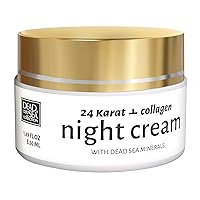 24 Karat Anti-Wrinkle Night Cream for Face with Collagen and Sea Minerals - Nourishing and Moisturizer Face Cream (1.69 fl.oz)