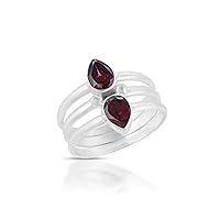 Natural Gemstone 925 Sterling Silver Statement Ring Costume Stylish Unique Fashion Jewelry For Girls & Women