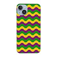 Designed for iPhone 14 Case, Mardi-Gras-Wave Phone Case 6.1 Inch 2022 Ip14-6.1in White