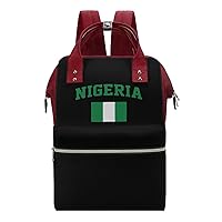 Nigeria Flag Travel Backpacks Multifunction Mommy Tote Diaper Bag Changing Bags