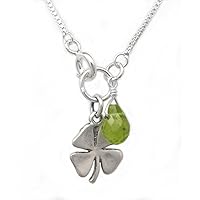 Sterling Silver Four Leaf Clover and Peridot 