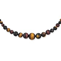 Elegant Simple Graduated Round Created Semi Precious Gemstone Bead Ball Strand Necklace Jewelry For Women 16-18 Inch Stone 12 to16MM
