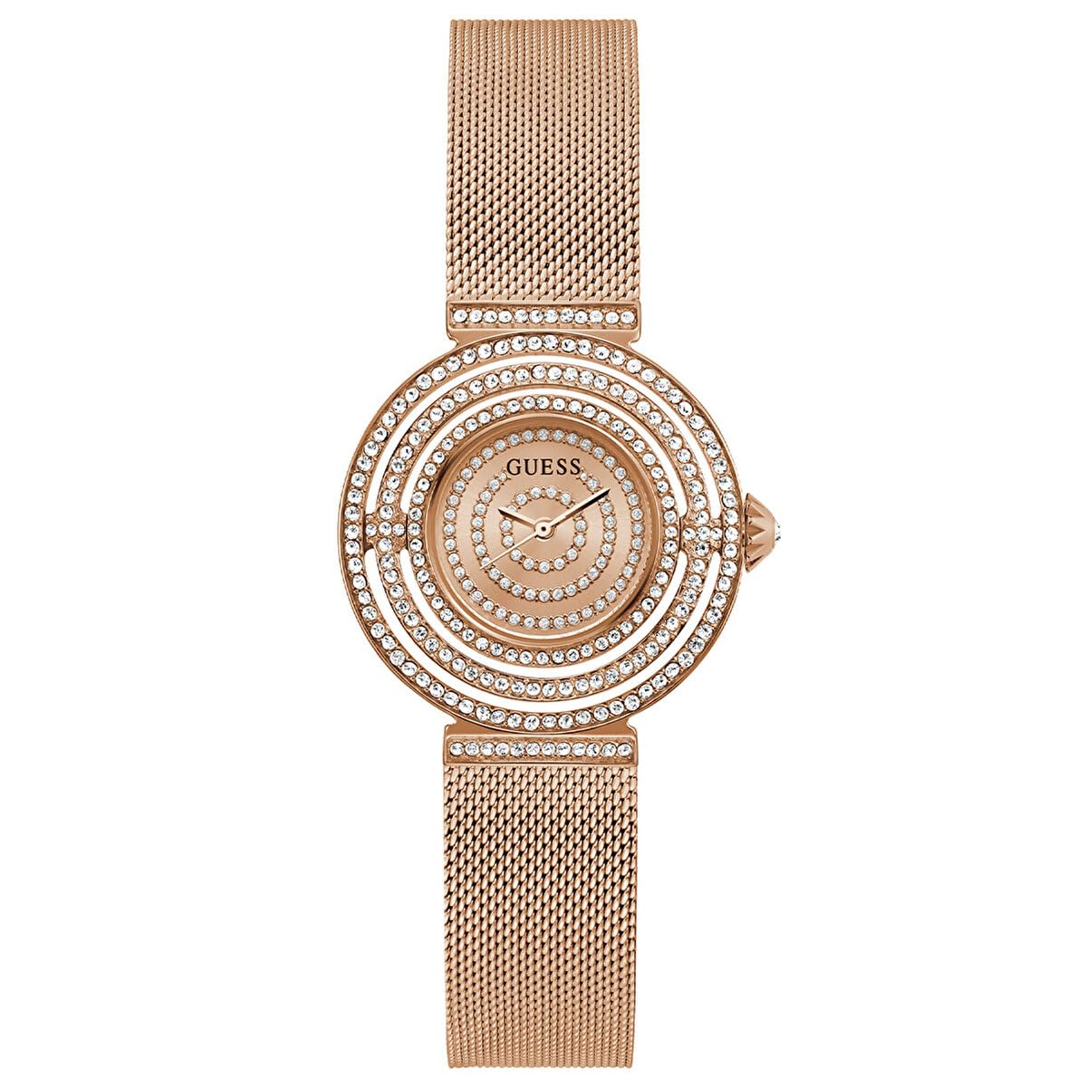 GUESS Rose Gold-Tone and Crystal Analog Watch