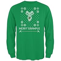 Old Glory Christmas Merry Krampus Ugly Xmas Sweater Irish Green Adult Long Sleeve T-Shirt - X-Large