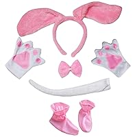 Petitebella Long Ear Dog Headband Bowtie Tail Gloves Shoes 5pc Kid Costume 1-5y