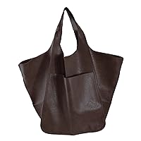 KlaOYer Oversized Leather Tote Bag Large Capacity Work Hobo Pu Leather Bucket Purse And Handbag Big Soft Travel Shopping Bag