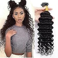 Deep Curly Nano Beads Ring Human Hair Extension Micro Link Brazilian Remy Curly Nano Ring Tip Hair Extension For Black Women 100g 100strands (22inch 100strands, 4(Dark Brown))