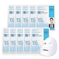 Hyaluronate Collagen Essence Facial Mask Sheet 23g Pack of 10 - Hydro Boost Moisturizing for Dry Skin, Smoothing Fine Lines Wrinkles, Daily Skin Treatment Solution Sheet Mask
