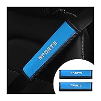 8sanlione 2PCS Auto Seat Belt Cover, PU Leather Car Shoulder Pads Strap for Comfortable Driving, Harness Cushion Protect Neck, Vehicle Interior Accessories Compatible with Adults Youth Kids (Blue)