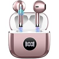 Wireless Earbuds, Bluetooth 5.3 Ear Buds LED Power Display Headphones Bass Stereo, Bluetooth Earbuds in-Ear Noise Cancelling Mic, 40H Playback Mini Case IP7 Waterproof Sports Earphones for Android iOS