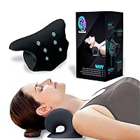 Neck and Shoulder Relaxer with Cap Design Pillowcase, Cervical Traction Device for TMJ Pain Relief, Double-Sided Neck Stretcher