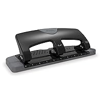 Swingline 3 Hole Punch, 20 Sheet Capacity Three Hole Puncher 3 Ring, Paper Punch, SmartTouch Low Effort, Black & Silver (74133)