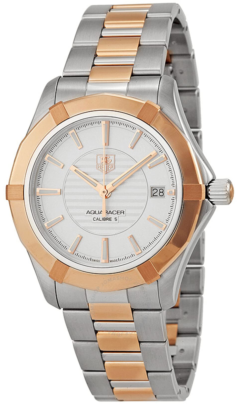Tag Heuer Aquaracer Automatic Stainless Steel and 18kt Rose Gold Mens Watch WAP2150BD0839