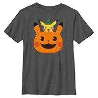 Pokemon Kids Pumpkin Pika Boys Short Sleeve Tee Shirt