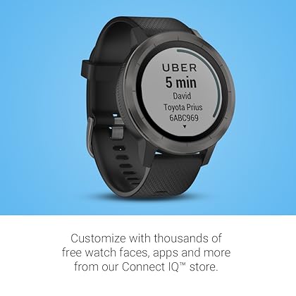 Garmin 010-01769-11 Vívoactive 3, GPS Smartwatch Contactless Payments Built-In Sports Apps, Black/Slate