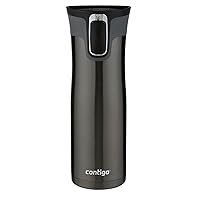 West Loop Stainless Steel Vacuum-Insulated Travel Mug with Spill-Proof Lid, Keeps Drinks Hot up to 5 Hours and Cold up to 12 Hours, 20oz Black