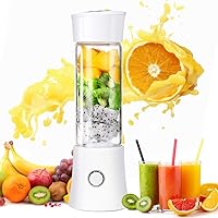 2019 Newest Portable Blender, USB Rechargeable, Food Grade Glass, 480ml Capacity, 6-Blade Stainless Steel Mixing, Easy Clean and Use