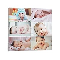 Cute Baby Poster for Pregnant Women Expecting Mothers Wall Art Poster (6) Canvas Painting Wall Art Poster for Bedroom Living Room Decor 28x28inch(70x70cm) Frame-style