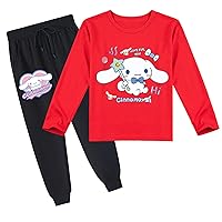 Kids 2 Piece Outfits Comfy Soft Tracksuit,Classic Long Sleeve T-Shirts and Sweatpants Set for Girls