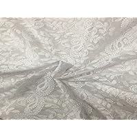 Georgette Fabric Embroidered~White Sheer 44