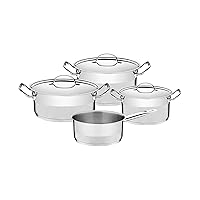 Tramontina Professional Set of 4 Stainless Steel 3 1 Saucepan Suitable for All Hobs, 4-piece