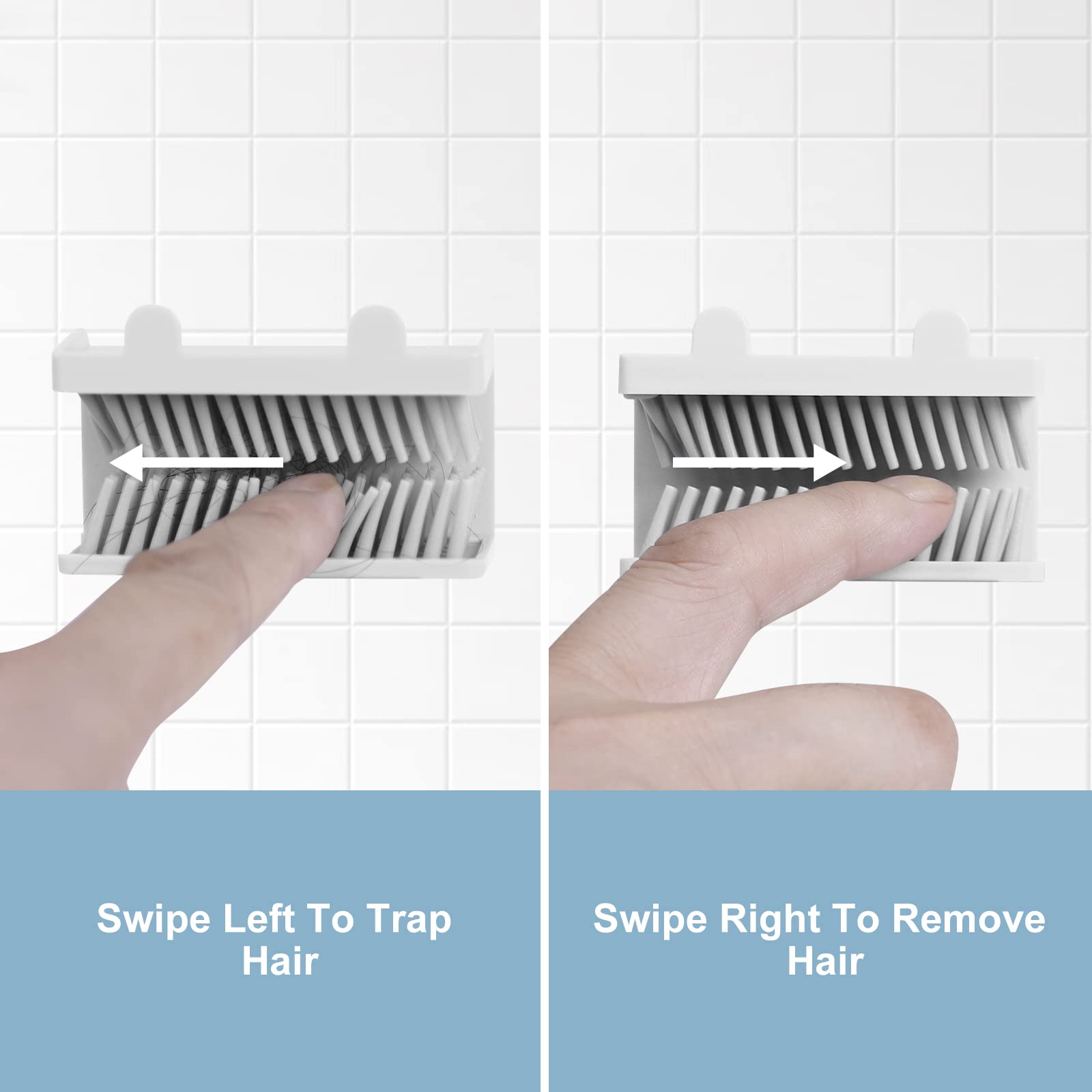 Hair Catcher, Reusable Shower Wall Hair Collector Hair Trap for Drain Protector, Silicone Hair Catcher for Bathroom Bathtub