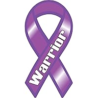 Purple Warrior Cancer Awareness Ribbon Vinyl Decal - Choose Size - (8