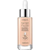 True Match Nude Hyaluronic Tinted Serum Foundation with 1% Hyaluronic acid, Rosy Light 1-2.5, 1 fl. oz.