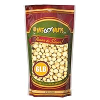 Raw Deluxe Macadamia Nuts - 6 lbs - Shelled & Unsalted Premium Quality Kosher Raw Macadamia Nut Snack Pack By We Got Nuts - Natural Gourmet Fresh Macadamia Nuts Bulk - Packed In A Resealable Pouch Bag