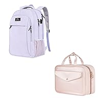 MATEIN Laptop Backpack for Women, 15.6 Inch Anti Theft College Backpack for Women, Toiletry Bag, Hanging Travel Makeup Bag for Women, Large Waterproof Cosmetic Bags