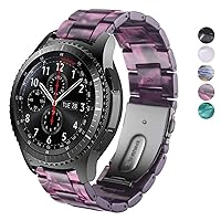 Band Compatible with Samsung Gear S3 Frontier/Classic/Galaxy Watch 46mm / Galaxy 3 45mm / Huawei Watch 3 / GT2 46mm, 22mm Colorful Resin Replacement Strap for Women Men (Purple)