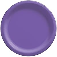 New Purple Disposable Paper Plates - 6.75'', 20 Count - Perfect for Birthdays, Weddings, Baby Showers