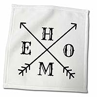 3dRose Mary Aikeen-Life Quotes - Image of Arrow with Text of H,O,M,E - Towels (twl-378463-3)