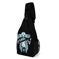 Pisces Constellation Sling Backpack Multipurpose Crossbody Shoulder Bag Printed Chest Bag Travel Hiking Daypack
