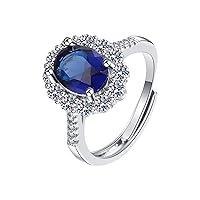 Heart Of The Ocean Inlaid Sapphire Group Ring Q Valentine's Day Gift Gemstone Ring Chatter Ring