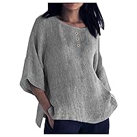 Tunic Length Long Sleeve t Shirts for Women Cotton Outlets/Lightning/Deals/Prime Gray