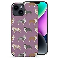 Australian Shepherd Dogs Mobile Phone Case Microfiber Protective Cases Shockproof Cell Phone Cover Compatible with iPhone 14