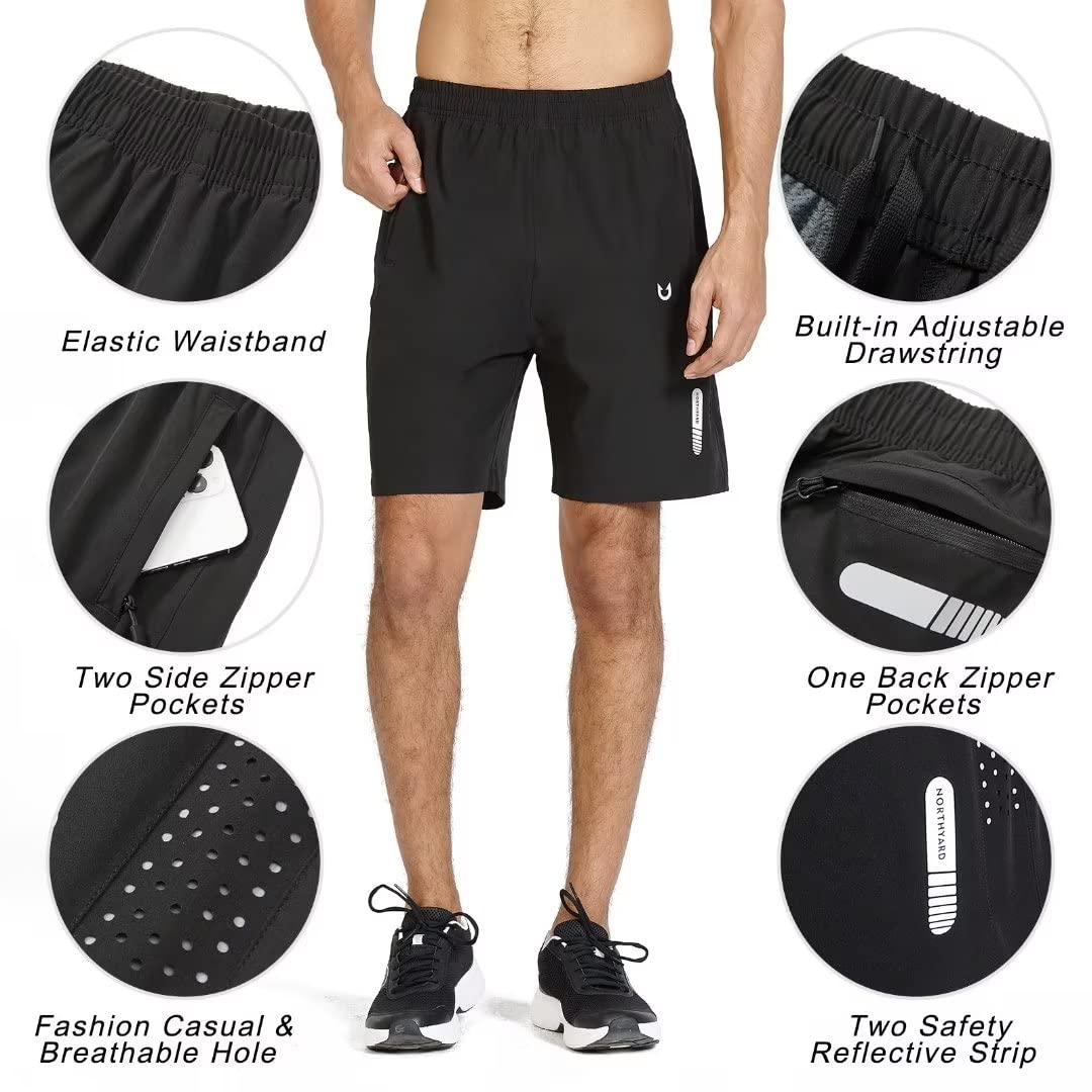 NORTHYARD Men's Athletic Running Shorts Quick Dry Workout Shorts 7