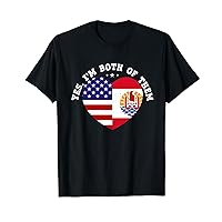 Half American Half French Polynesia USA Flag Men Women T-Shirt