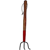 Emsco Group 1666-1 15 Inch Forged 3-Tine Cultivator Miniature Gardening Tools, Wood