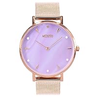 MEDOTA Thetis Series - Multi Purple Shell Dial Water Resistant Analog Quartz Rosegold Quickly Release Stainless Strap Watch - No.SE-8504