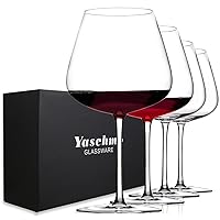 Super Large 30OZ Wine Glasses-Hand Blown Crystal Giant Wine Glasses, Big Burgundy Glasses Oversized, Red White Wine,Luxury, Elegant, Ideal Gift for Women,Men,Christmas,Anniversary,Birthday (Pack of 4)