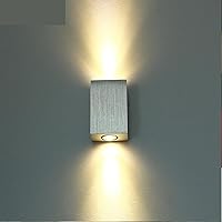 2W Led Wall Lamp Square Spot Light Aluminm AC110v-260v Up Down Home Decoration Light 1Pcs (Color : Green)