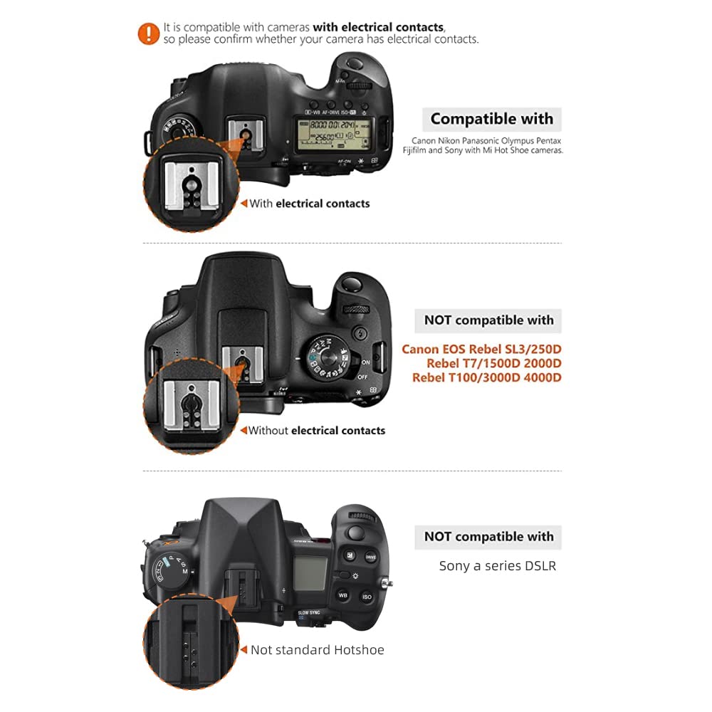 PHOTOOLEX FK300 Camera Flash Speedlite for Canon Nikon Sony Panasonic Olympus Fujifilm Pentax Sigma Minolta Leica and Other SLR Digital Cameras and Digital Cameras with Single Contact Hot Shoe