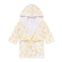 Burt's Bees Baby Infant Hooded Bathrobe, Absorbent Knit Terry, 100% Organic Cotton, Yellow, 0-9 Months