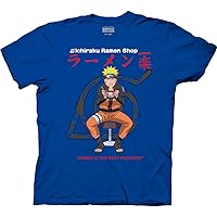 Ripple Junction Naruto Shippuden Men's Short Sleeve T-Shirt Ichiraku Ramen Shop Anime Crew Neck Officially Licensed